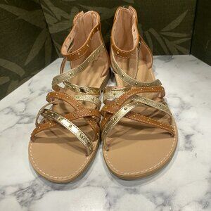 EUC GIRLS Rachael & Zoe Back zip Gladiators Sandals-sz 3
